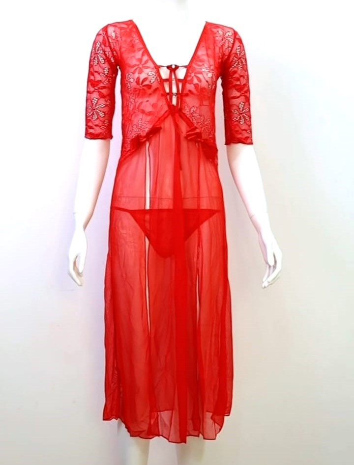 Red Lace Maxi Cover Gown