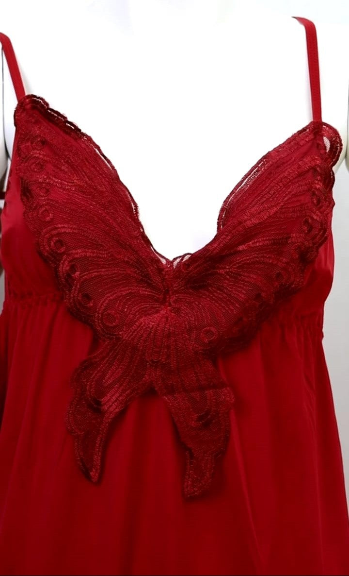 Red Butterfly Lace Slip